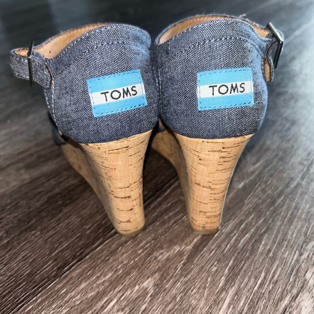 TOMS Blue Wedge Sandals